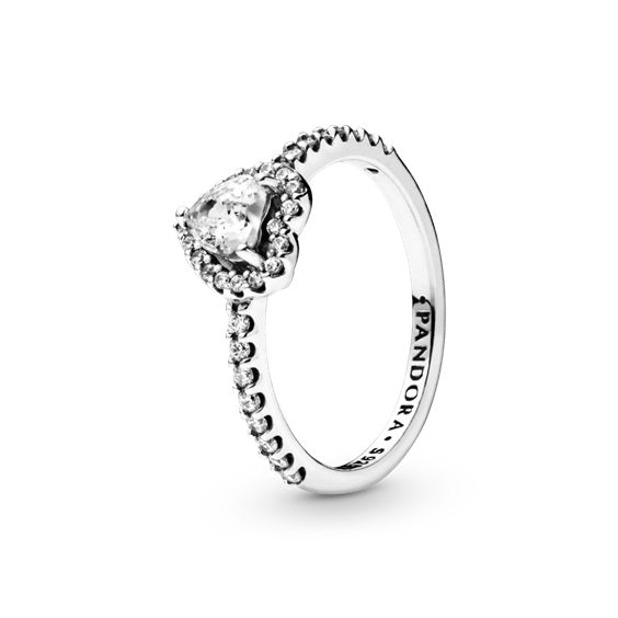 Elevated Heart Ring – Clear Crystal