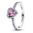 Elevated Heart Ring – Purple Crystal