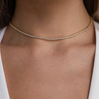Dainty CZ Tennis Choker – Gold or Silver Tone