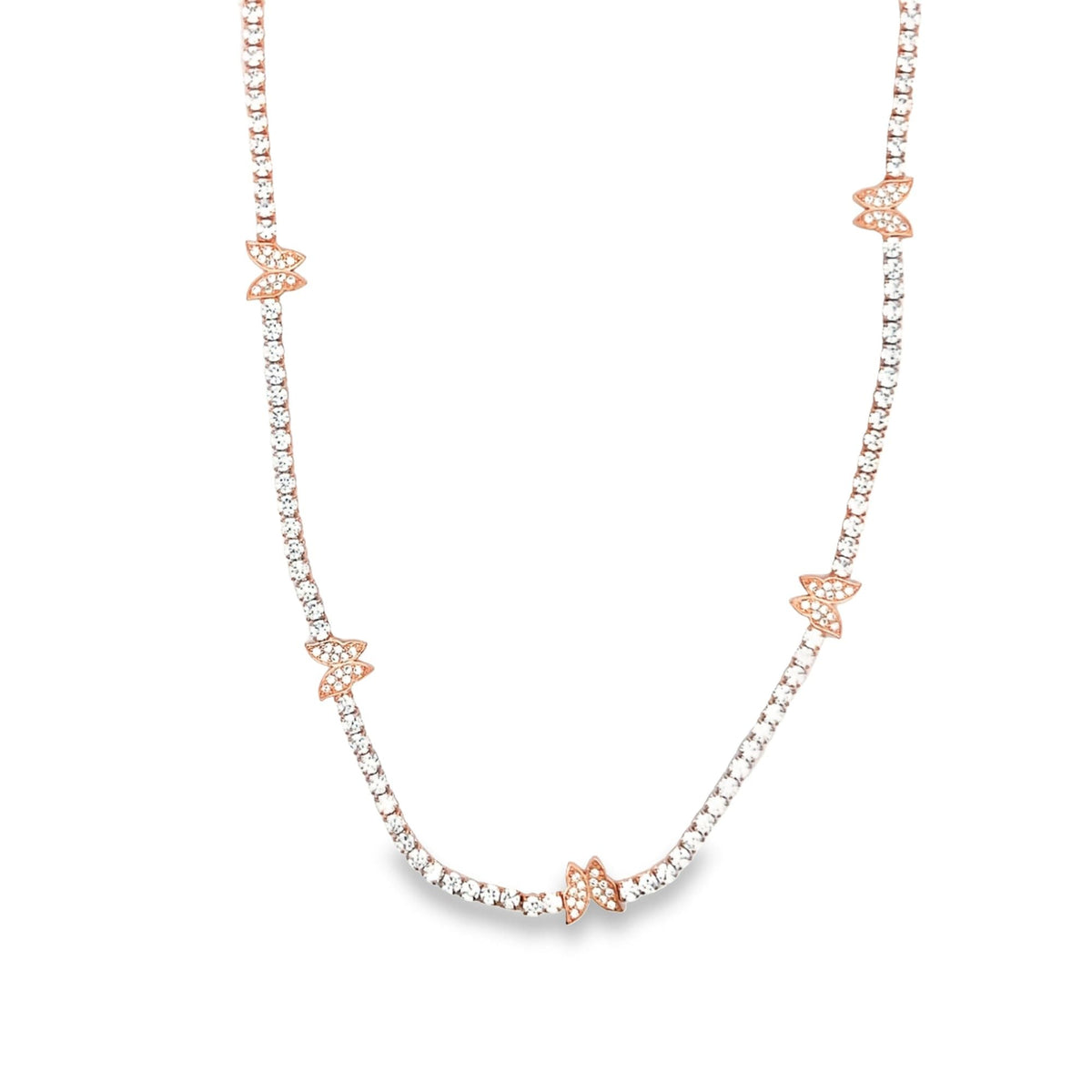 Pavé Butterfly Charm Tennis Choker Necklace