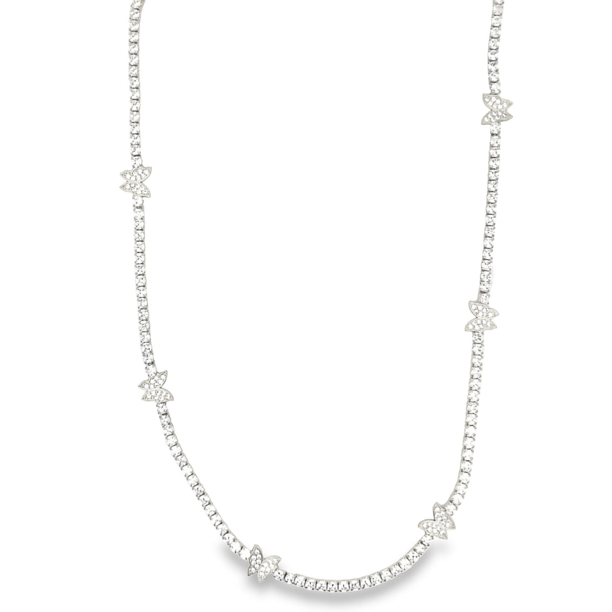 Pavé Butterfly Charm Tennis Choker Necklace
