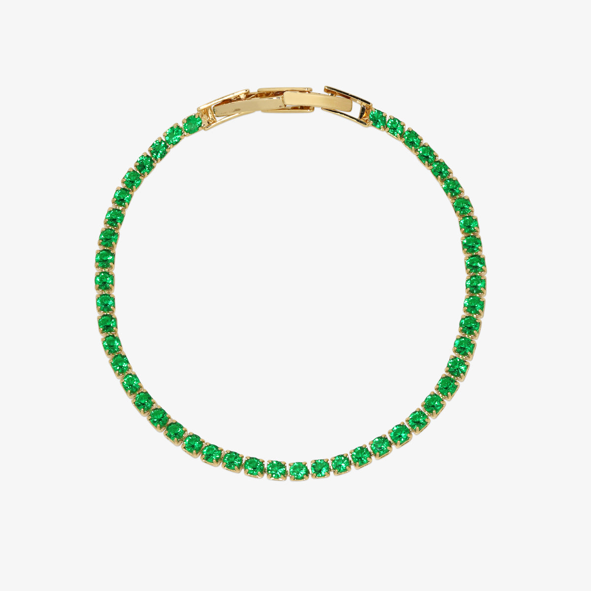 18K Gold-Plated Tennis Bracelet with Colorful Stones