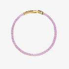 18K Gold-Plated Tennis Bracelet with Colorful Stones