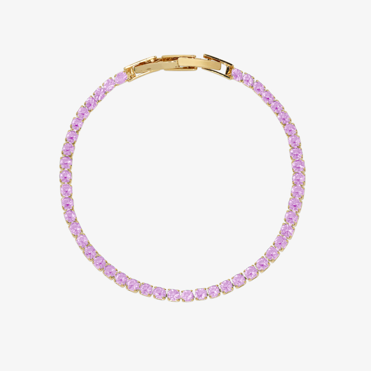 18K Gold-Plated Tennis Bracelet with Colorful Stones