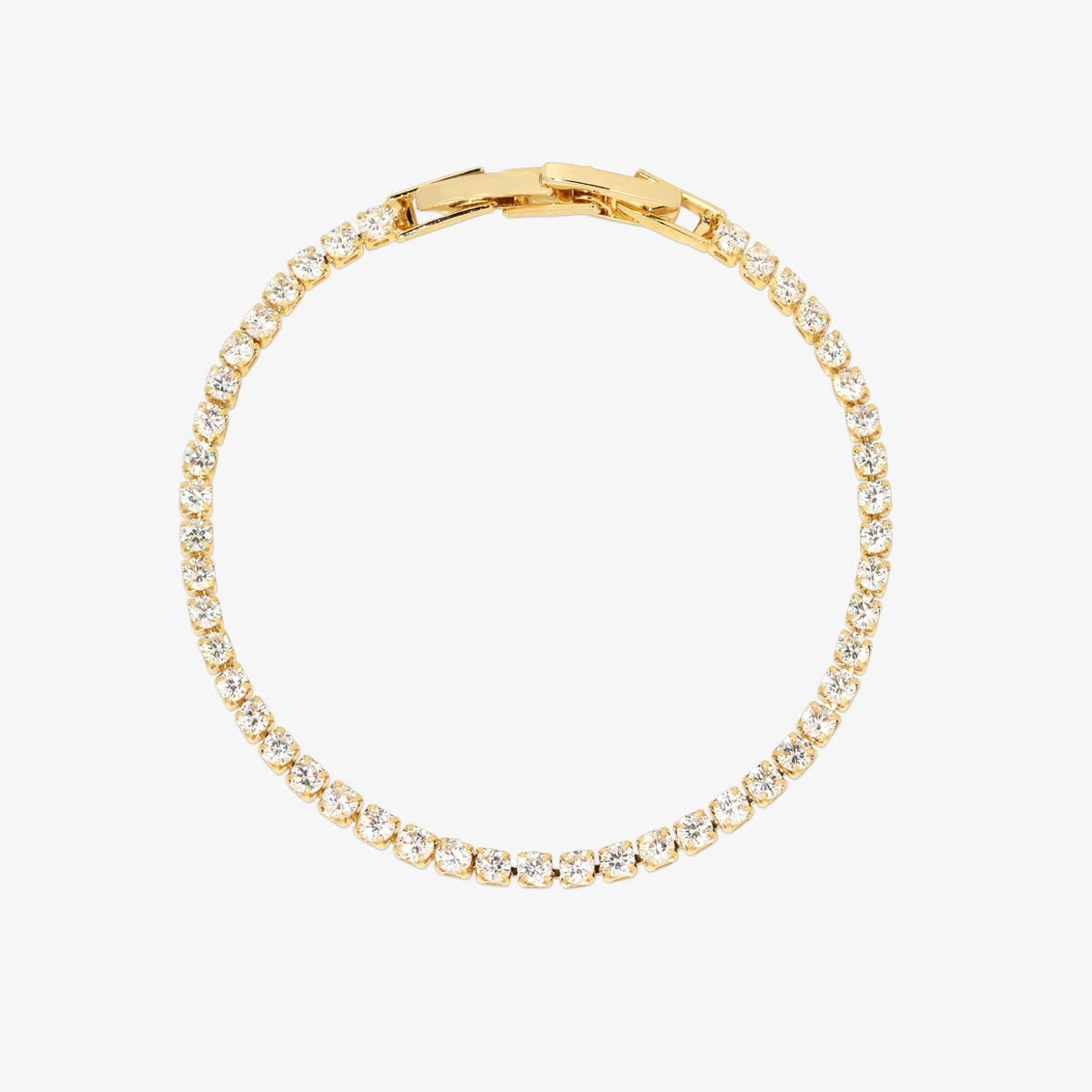 18K Gold-Plated Tennis Bracelet with Colorful Stones