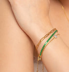 Maisa Green Tennis Bracelet – Gold-Plated Stainless Steel